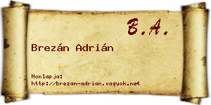Brezán Adrián névjegykártya